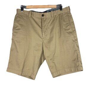 J. Crew Shorts Men's Size 34 Green Flat Front Cotton Chino Casual Shorts